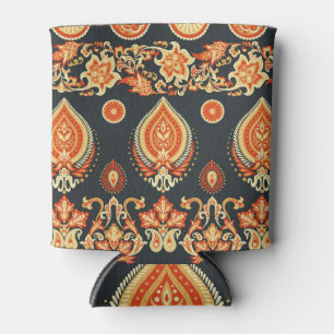 Enfriador De Latas Paisley Floral: La etnia oriental sin foco