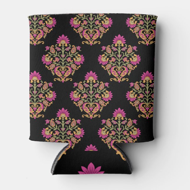 Enfriador De Latas Paisley floral mogol, diseño impecable. (Anverso)