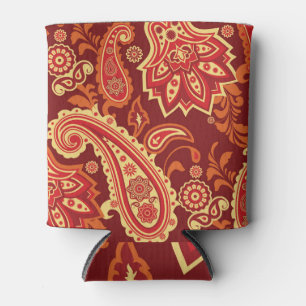 Enfriador De Latas Paisley, flores: patrón ornamental sin costura