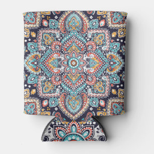 Enfriador De Latas Paisley indio: Patrón de Mandala étnica