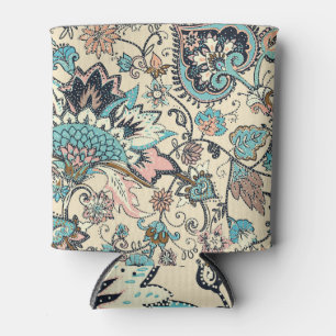 Enfriador De Latas Paisley Oriental: Elegancia Textil Estilizada.