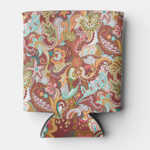 Enfriador De Latas Paisley sin soldadura: elegante patrón de fondo.