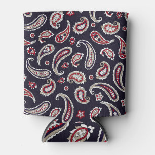 Enfriador De Latas Paisley tradicional india, patrón marino.