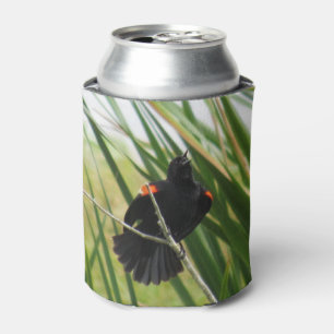 Enfriador De Latas Pájaro negro alado rojo - Refrigerador de bebidas