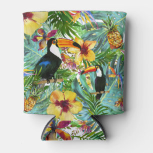 Enfriador De Latas Palm Pineapple Fiesta Tropical Toucan Moderno