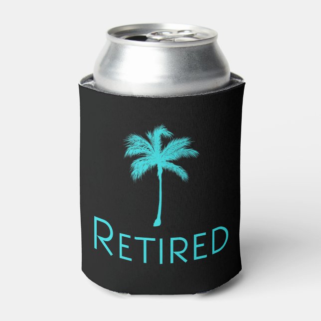 Enfriador De Latas Palm Tree de vacaciones retiradas (Lata Anverso)