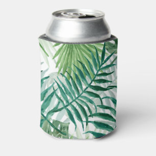 Enfriador De Latas Palma de helecho verde grande y plantas tropicales