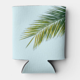 Enfriador De Latas Palma Tropical Verde en Azul Claro