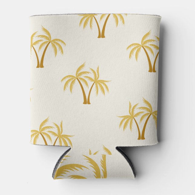Enfriador De Latas Palmeras de Oro: Textil Tropical. (Anverso)