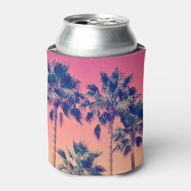 Enfriador De Latas Palmeras tropicales de época giratoria (Lata Anverso)