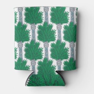 Enfriador De Latas Palmeras Tropicales: Patrón exótico sin foco