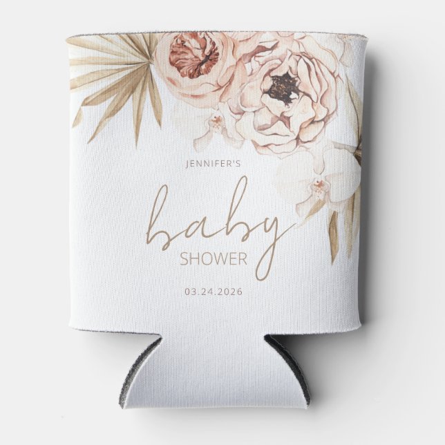 Enfriador De Latas Pampas Grass Boho Bohemian Baby Shower (Anverso)