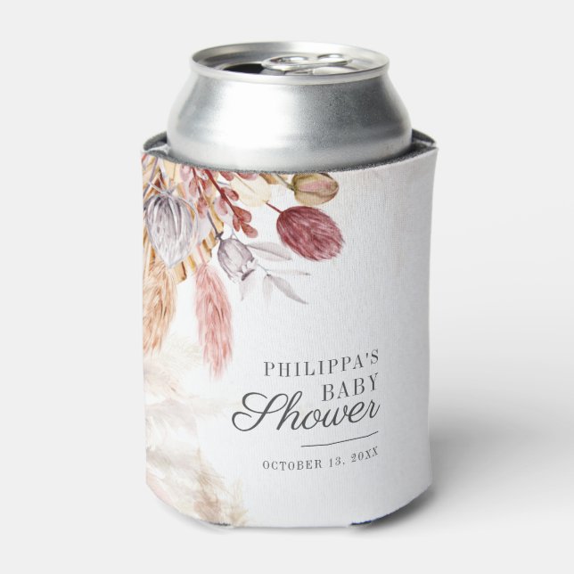 Enfriador De Latas Pampas Grass Terracotta Baby Shower (Lata Anverso)