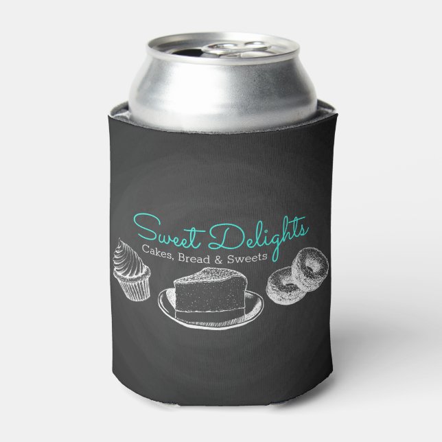 Enfriador De Latas Panadería dulce Branding Chalkboard (Lata Anverso)