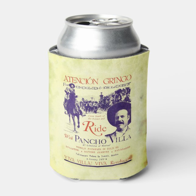 Enfriador De Latas Pancho Villa 🔥 Héroe General Mexicano (Lata Anverso)