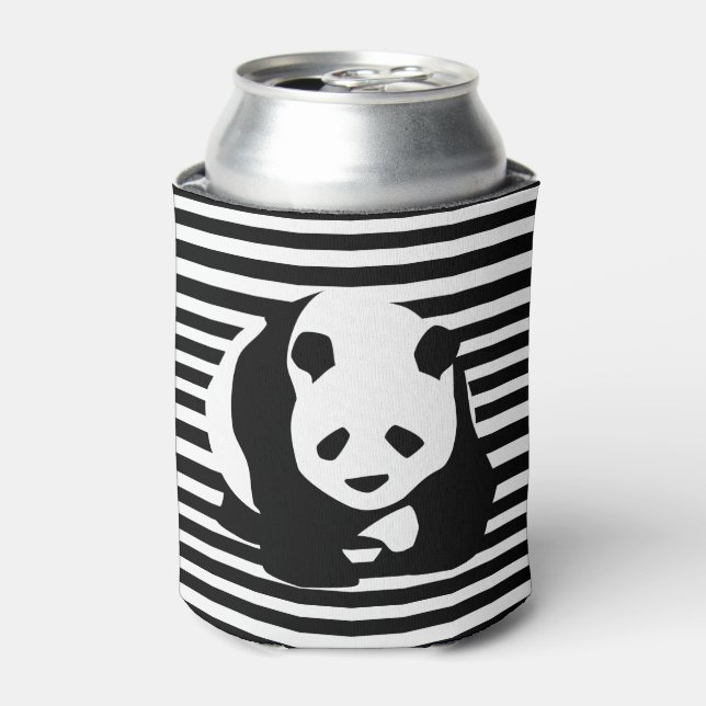 Enfriador De Latas Panda gigante y rayas (Lata Anverso)
