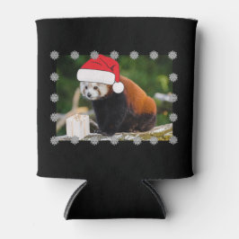 Enfriador De Latas Panda Rojo Navideño Festivo