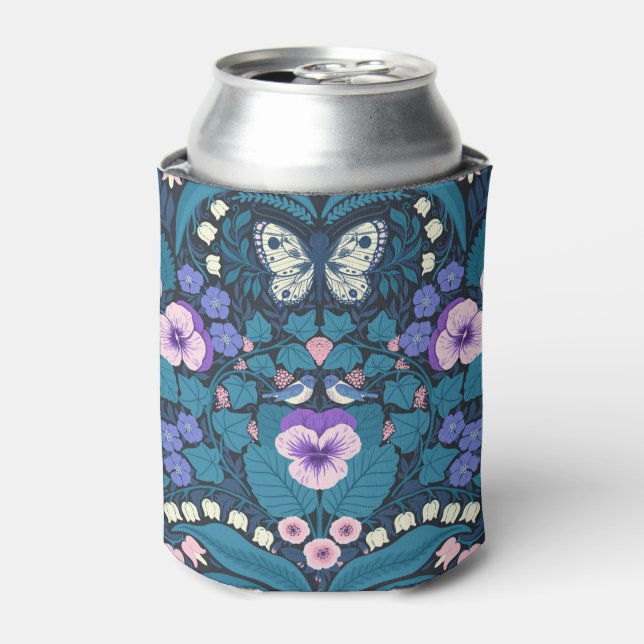 Enfriador De Latas Pansias, pájaros y mariposas (Lata Anverso)