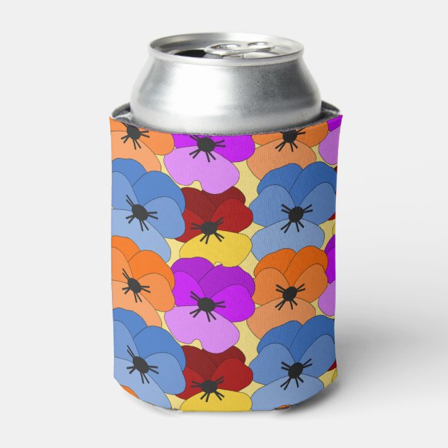 Enfriador De Latas Pansy Collage (Lata Anverso)