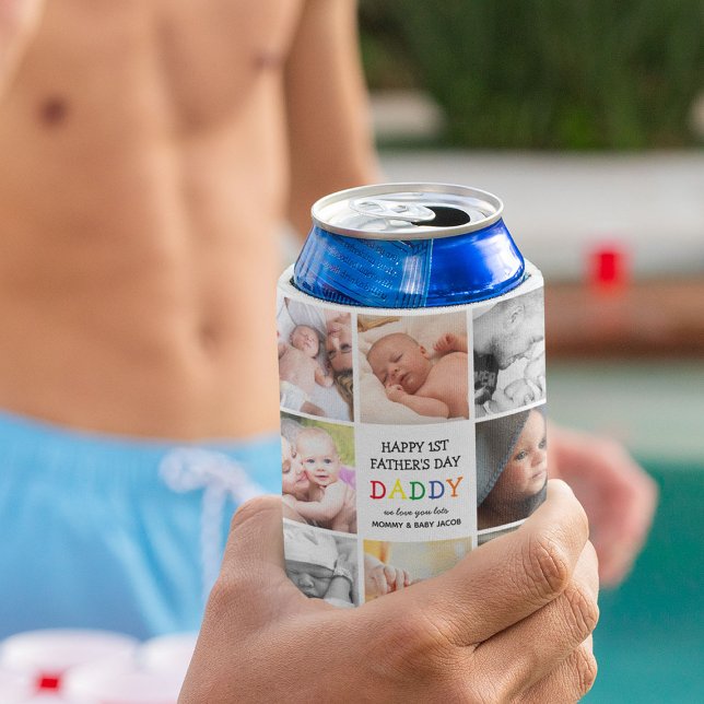 Enfriador De Latas Papá del primer padre lindo | COLLAGE DE FOTOS (Subido por el creador)
