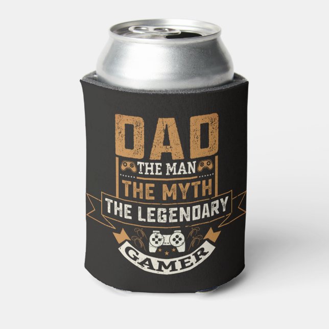 Enfriador De Latas Papá El Hombre El Mito El Legendario Jugador Negro (Reverso de la lata)