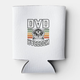 Enfriador De Latas Papá Mapache Grabado Vintage Diseño Vector Retro_
