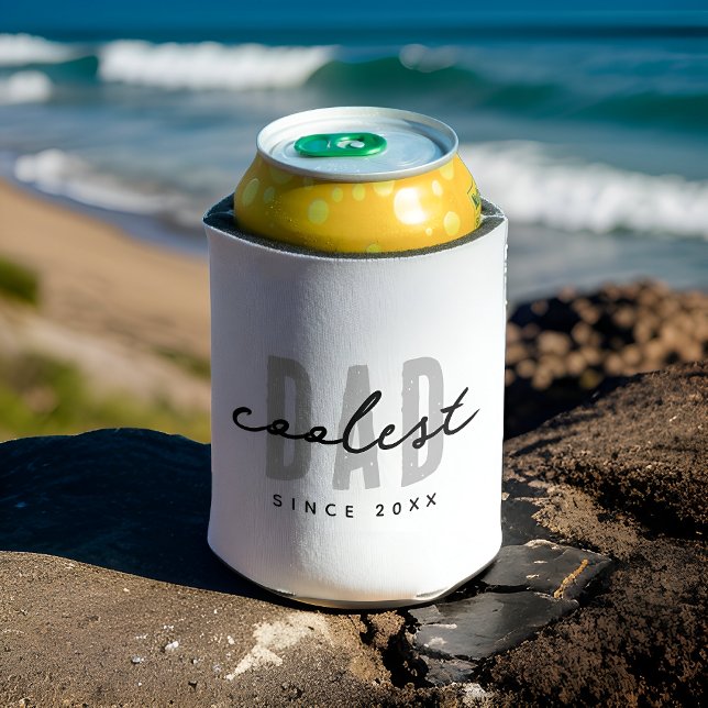 Enfriador De Latas Papá más frío desde el 20XX Preppy simple moderno (Subido por el creador)