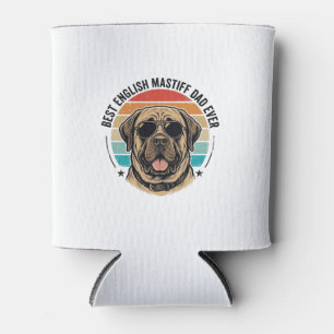 Enfriador De Latas Papá Mastín Inglés Atardecer Vintage Perro Vector