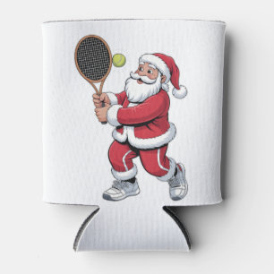 Enfriador De Latas Papá Noel jugando tenis Navidad Tenis Deporte Navi