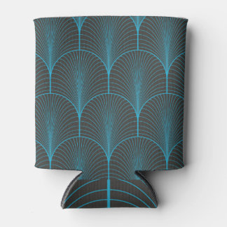 Enfriador De Latas Papel de pared Art Deco: patrón negro y azul