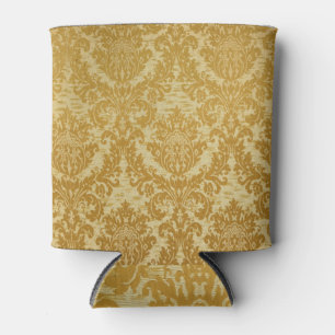 Enfriador De Latas Papel pintado de época, diseño floral brillante.