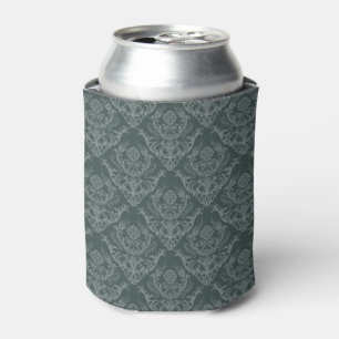 Enfriador De Latas Papel tapiz verde de adamascado floral de lujo