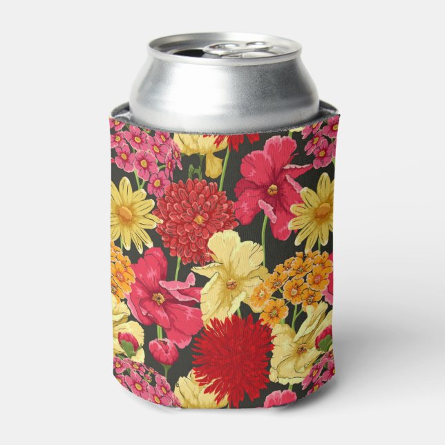 Enfriador De Latas Papel tapizado floral en acuarela (Lata Anverso)