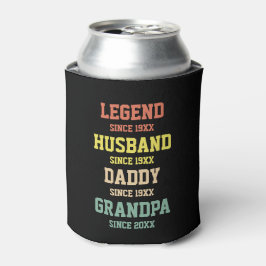 Enfriador De Latas Papi abuelo de la leyenda retro personalizada