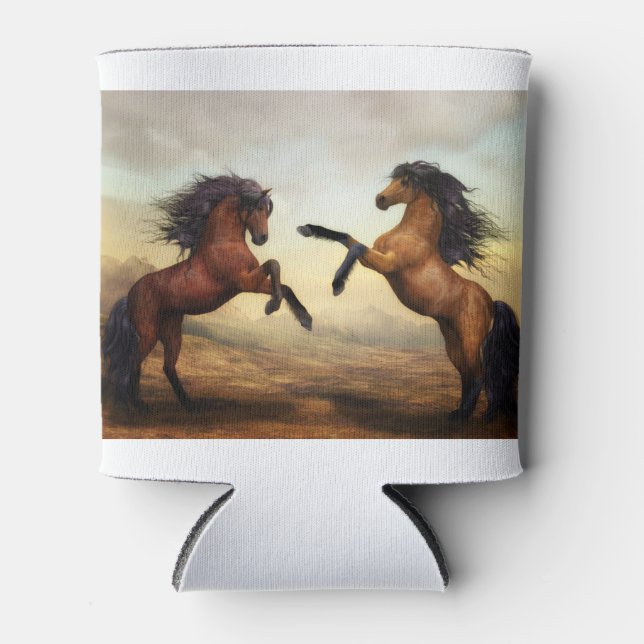 Enfriador De Latas par de caballos salvajes (Anverso)