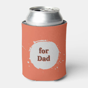 Enfriador De Latas para papá, naranja brillante, rojo, punto gris