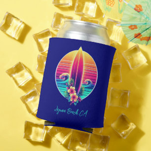 Enfriador De Latas Paraíso de Surfboard Sunset