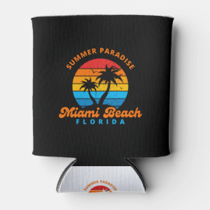 Enfriador De Latas Paraíso de Verano Miami Beach Florida-Sunset-Palms