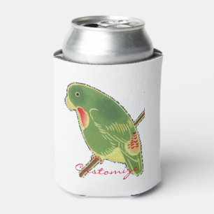 Enfriador De Latas Parakeet verde tropical Thunder_Cove
