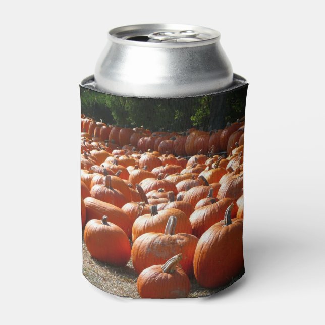 Enfriador De Latas Parche de calabaza Fotografía de la cosecha otoñal (Lata Anverso)