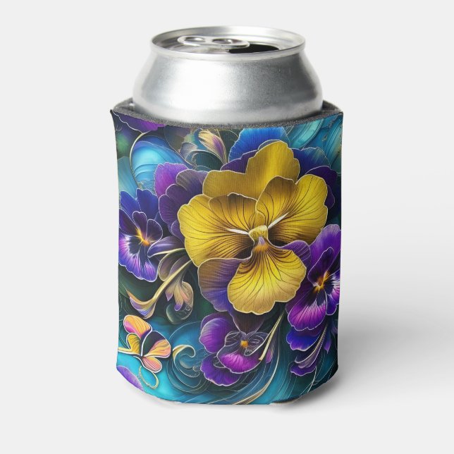 Enfriador De Latas Parche Gold y Purple Pansy (Reverso de la lata)