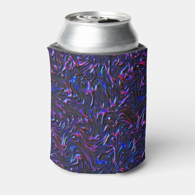 Enfriador De Latas Parece rosa y azul texturado en la pared (Reverso de la lata)