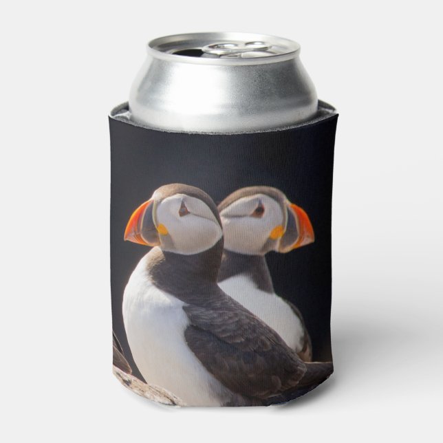 Enfriador De Latas Pareja de Puffins (Lata Anverso)