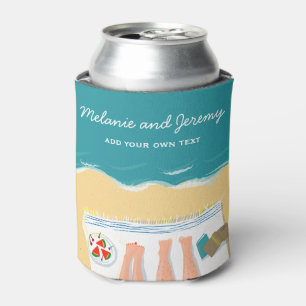 Enfriador De Latas Pareja de solárium en playa personalizada