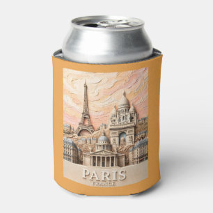 Enfriador De Latas París Francia Europa Arte de viaje texturizado 3D