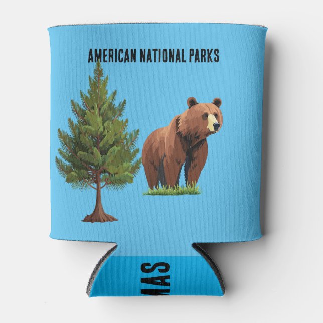 Enfriador De Latas Parque nacional americano de pinos marrones (Anverso)