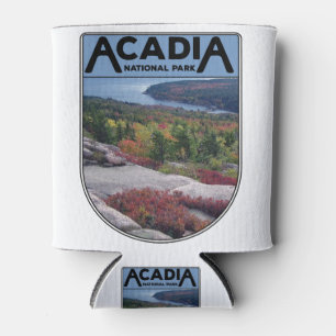 Enfriador De Latas Parque nacional de Acadia Retro Vintage Isla Maine