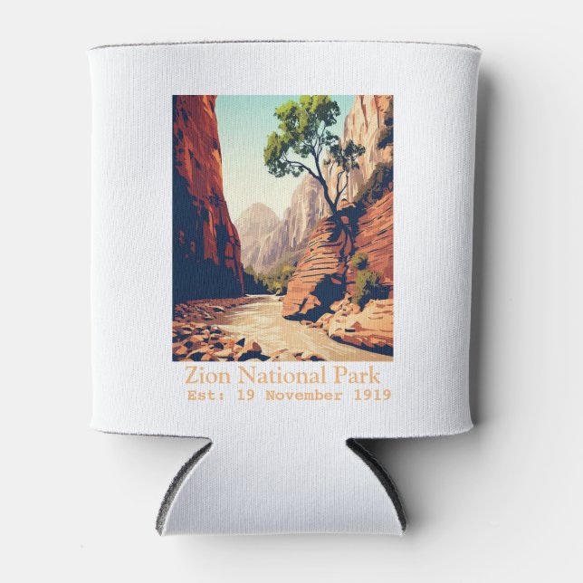 Enfriador De Latas Parque Nacional de Zion Utah La acuarela de las es (Anverso)