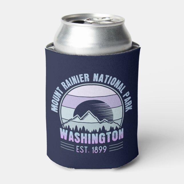 Enfriador De Latas Parque nacional Mount Rainier Washington Retro (Lata Anverso)