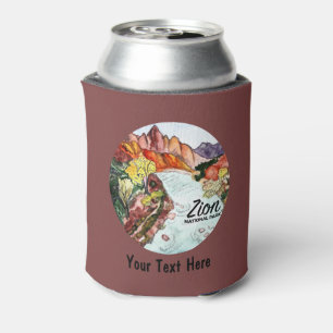 Enfriador De Latas Parque Nacional PERSONALIZADO Zion Acuarela Utah
